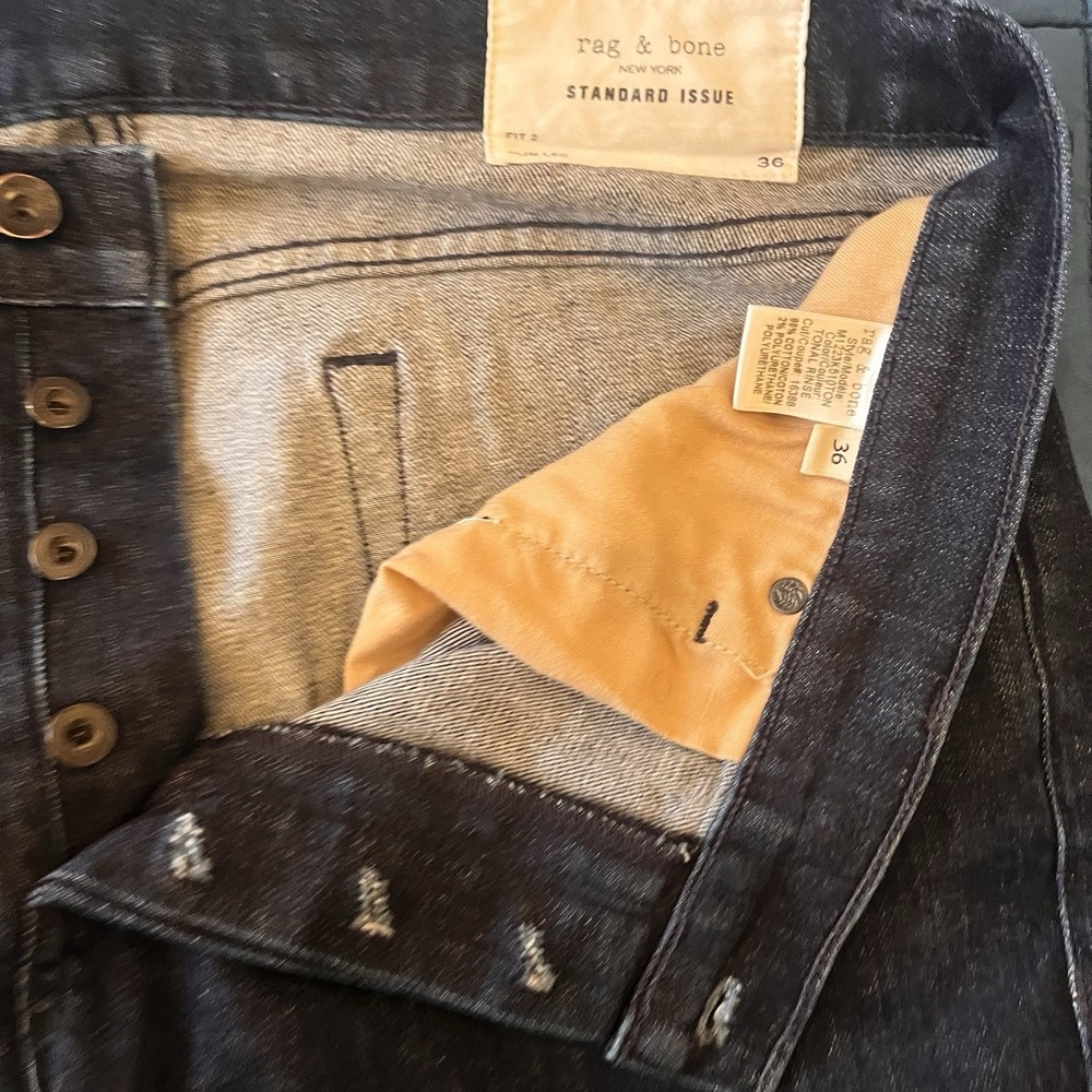 Rag & Bone Jeans Mens 36 X 30 Fit 2 Slim Leg Standard Issue Dark Denim USA